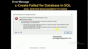 1- Error Message Create Failed Database in SQL