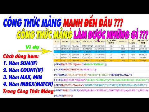Công Thức Mảng Là Gì??? | Công Thức Mảng Mạnh NTN??? | Cách Dùng Công Thức Mảng Trong Excel 2016