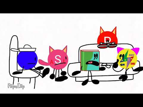 An Animated Play-Button and Friends Version of a Talking Tom and Friends Scene