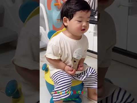 Baby Toddler Potty Training Simulates Adults Pushing Face Funny Video#shorts