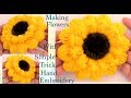 Haz flores girasoles con un pequeño truco Hand Embroidery Making flowers with very simple trick