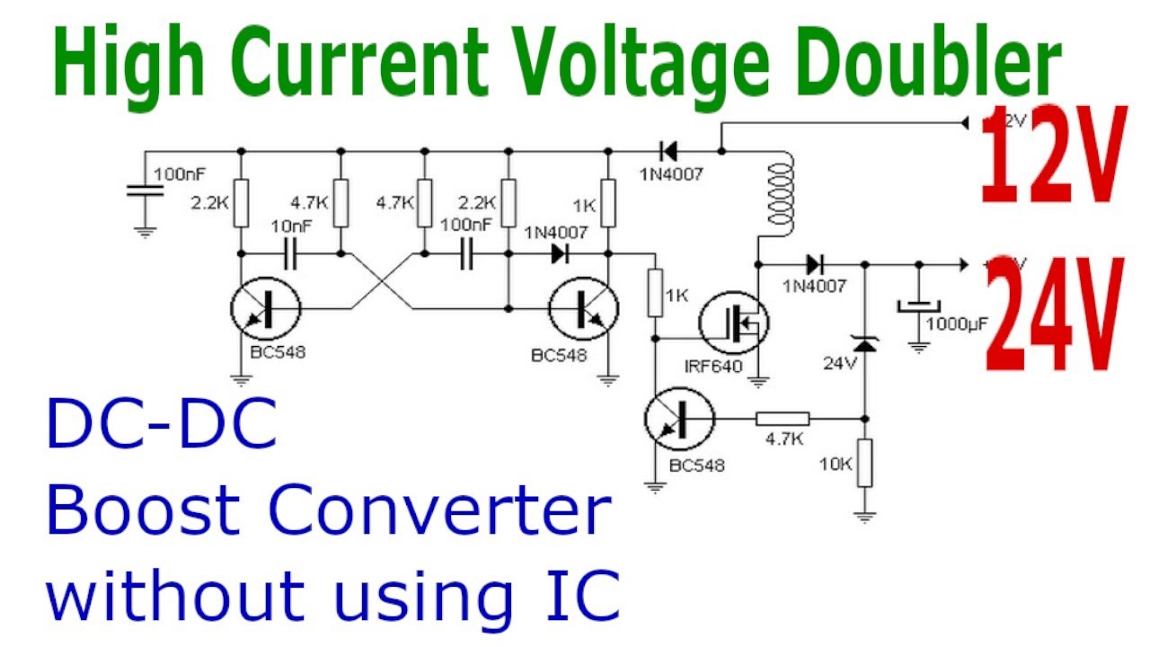 Simple Voltage Doubler without using IC | 12V to 24V DC DC Boost