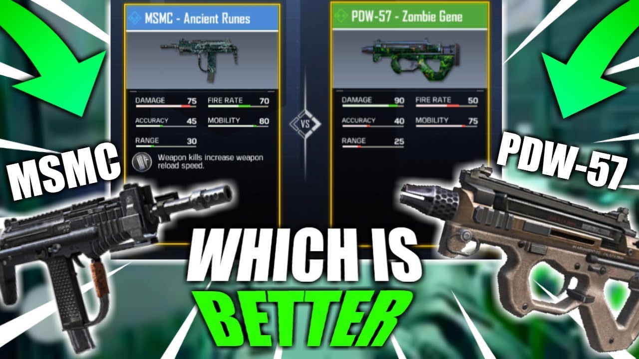 The Best Smg In Cod Mobile Is Msmc Or Pdw 57 Call Of Duty Mobile Which Is Better Msmc Or Pdw Youtube