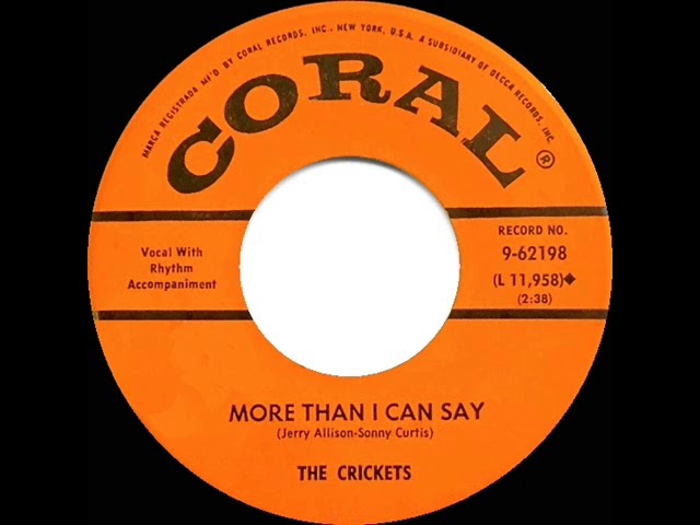 1st RECORDING OF: More Than I Can Say - Crickets (1960)