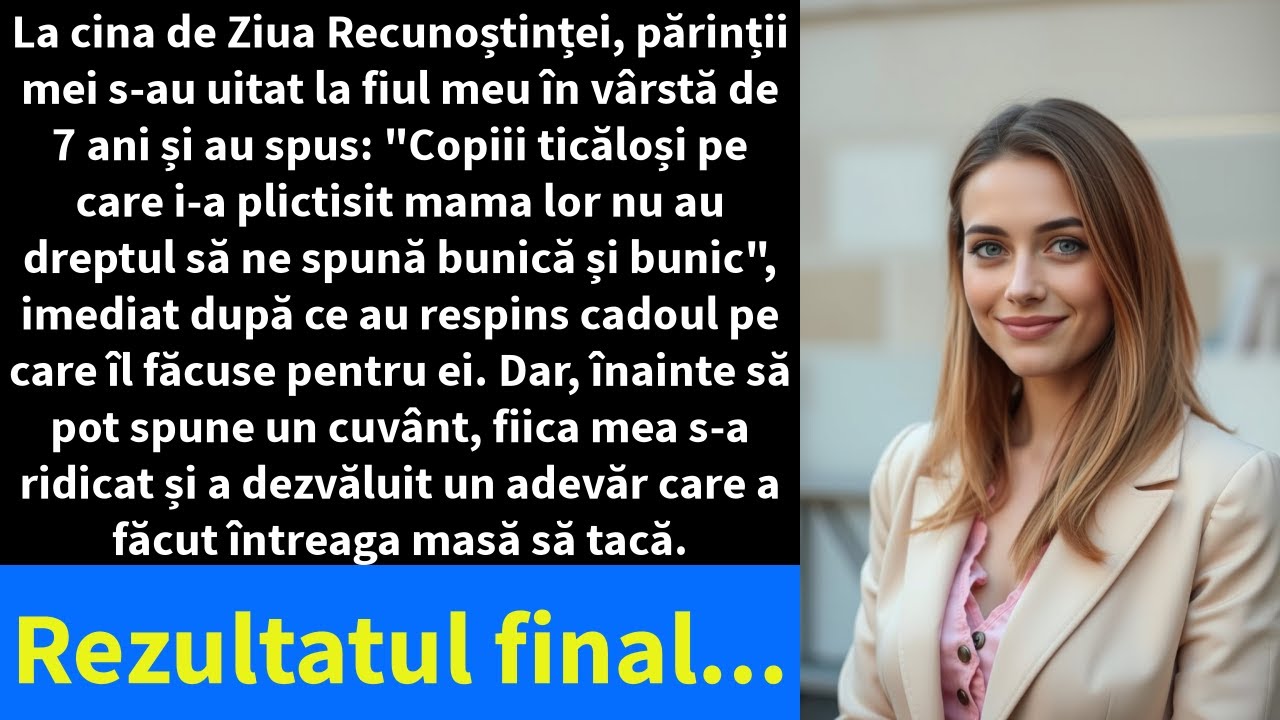 La cina de Ziua Recunoștinței, părinții mei s-au uitat la fiul meu în vârstă de 7 ani și au spus: