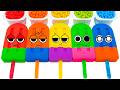 Satisfying Video How To Make Rainbow Ice Cream With Kinetic Sand Cutting ASMR Yo Yo Candy 