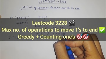 Leetcode 3228 🔥 Maximum Number of Operations to Move Ones to the End | DCC | Optimal Java Solution 
