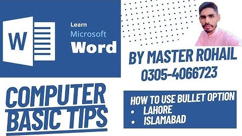 How to use bullets option Ms word in Urdu/ Class No 3