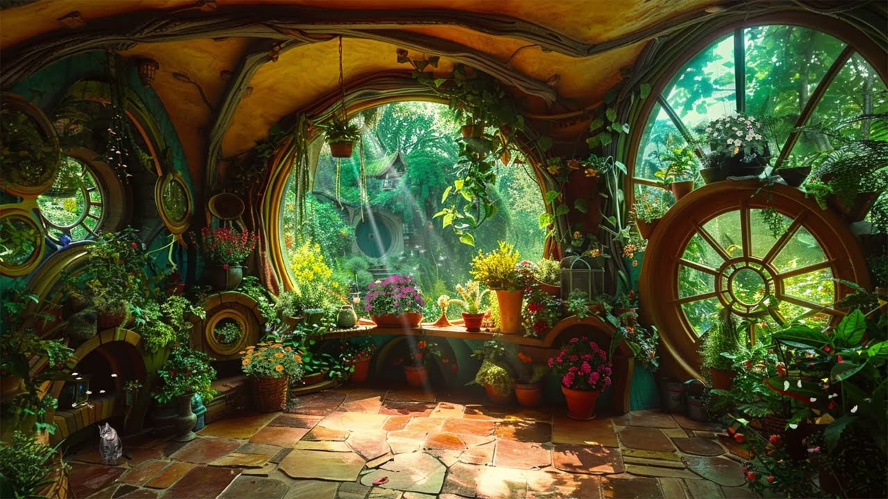 Enchanted Green Hobbit House | Magical Forest Music ~ Dispel Fatigue, Stress and Peaceful Sleep
