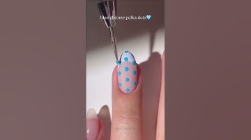 Nail Art !! 💙💅🏻✨ Chrome Polka Dots #nails #nailart #naildesign #beautyhacks #fyp