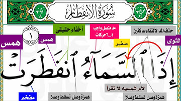 سورة الإنفطار (جزء عم) التجويد بأسلوب جديد (إذا السماء انفطرت)الى(يأيها الإنسان ما غرك بربك الكريم)
