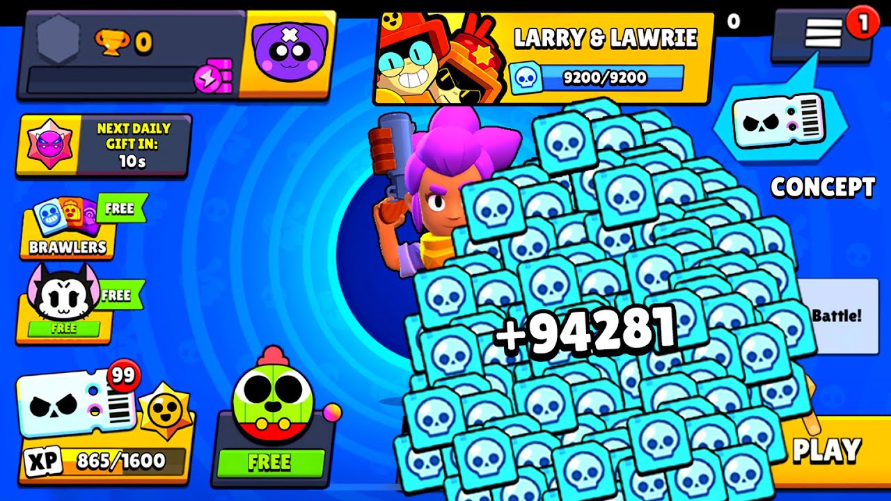 THE LUCKIEST 0 TROPHY ACCOUNT IN THE WORLD🌍 GOT 94281 CREDITS😱✅ SUPERCELL GIFTS🎁 Brawl Stars concept