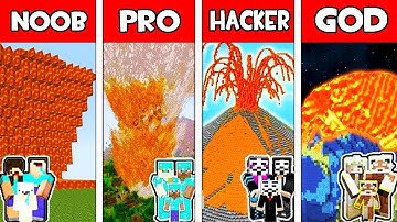 Minecraft - NOOB vs PRO vs HACKER vs GOD : FAMILY VOLCANO APOCALYPSE in Minecraft Animation