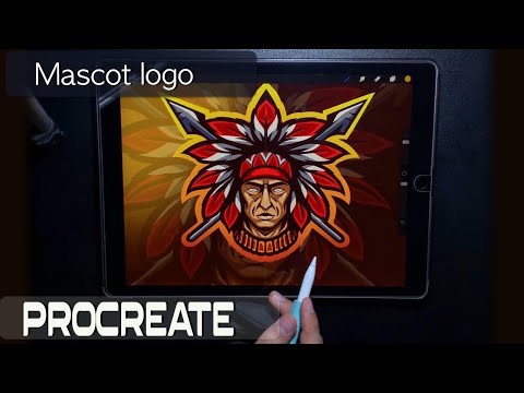 how to make mascot logo in #procreate #ipadpro