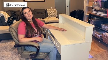 Modern Reception Desk Counter Desk for Hall Entrance Review | FUFU&GAGA