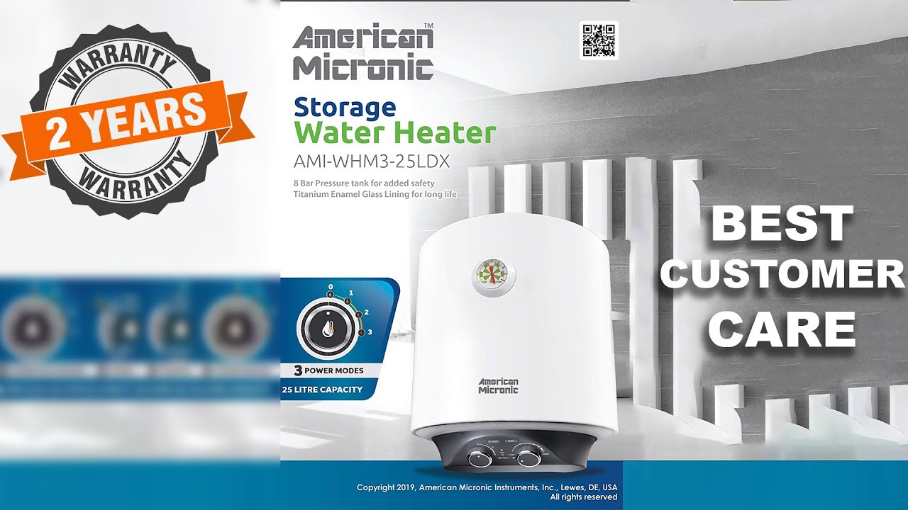American Micronic 25 Litre Imported Water Heater with 2 years warranty -  YouTube
