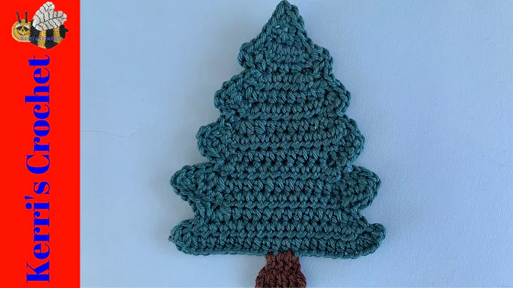 Crochet Short Pine Tree Tutorial - Crochet Applique Tutorial