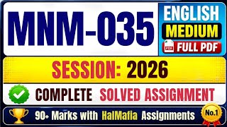 IGNOU MNM 035 Solved Assignment 2026