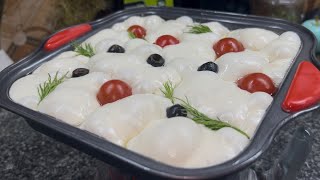 Big Bubble , NO Knead Focaccia Bread  By Dining Hour |  Soft EASY Focaccia Recipe  - Italian Bread 