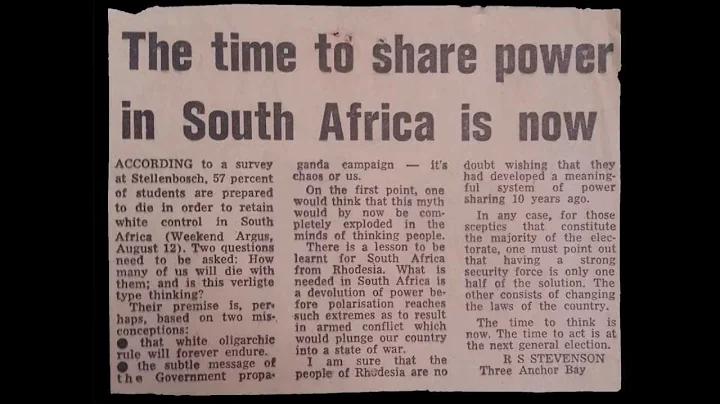 Bobby Stevenson - "My Anti Apartheid Role"