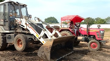 Mahindra 415 DI and Newholland 4010 Tractor Fully Loaded Mud By Backhoe Loader Machine | Jcb Tractor