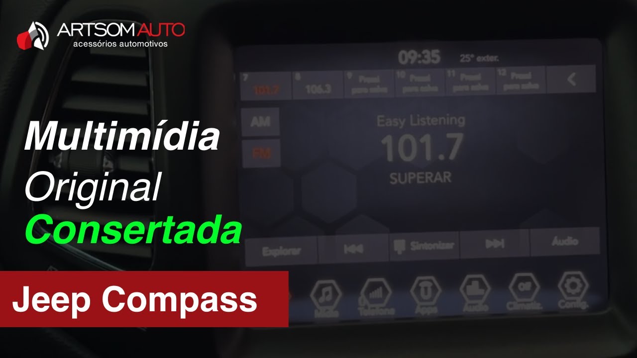 Jeep Compass 2018 - Conserto Central Multimídia original - ArtsomAuto