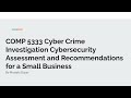 Cybersecurity assessment and recommendations for a small business mozpay