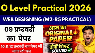 👉 M2-R5 Practical Original Paper Solved 🔥 | 9th February Both Shifts ✅ | O Level Web Designing 2026 Wealth
