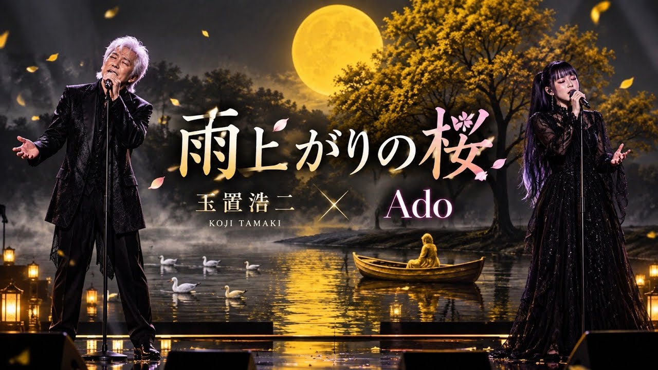 玉置浩二 × Ado 🌸🎙️「雨上がりの桜」🌧️💔 初恋の記憶、もう戻ら