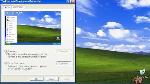 Setting The Start Menu Appearance In Windows XP
