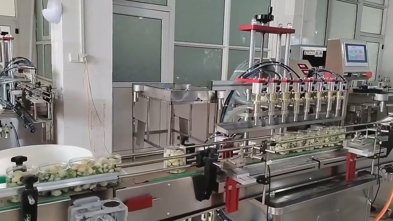 Automatic Pickle bottle filling machine, pickled pepper jar filler equipment, ginger garlic filler