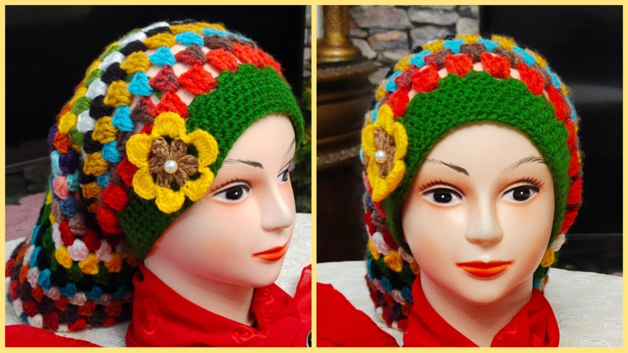 كروشيه طاقية طويلة/سلاوشى /تيربون/ايس كاب💞||Crochet slouchy/beanie💞 #Soma_Handmade #مشروعات_صغيرة