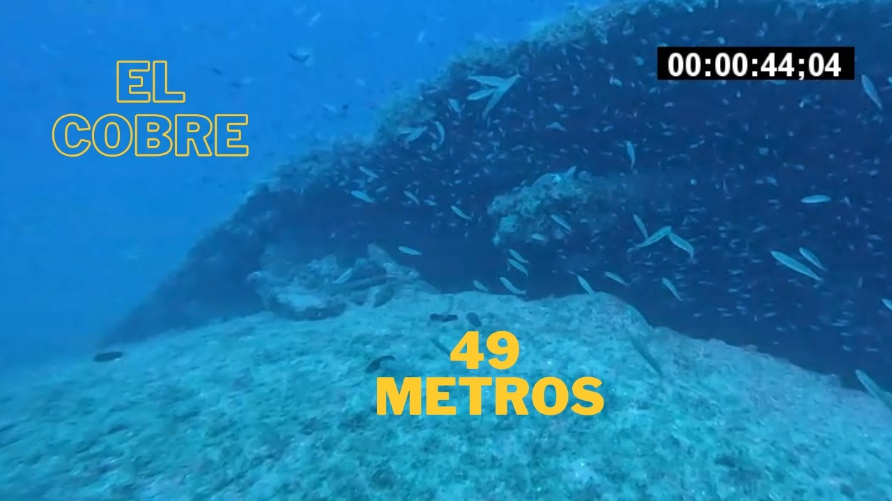 pescando en apnea en un barco hundido en 49 metros por Enrique Saura