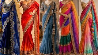 Party wear saree design 2026/Mirror work designer saree/New Trendy party wear saree design 2026 screenshot 5