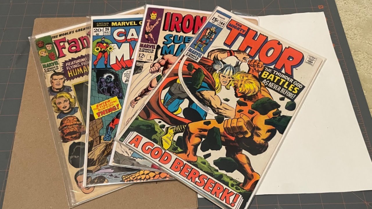 Evaluation Session for Four Comic Books sent by @oldwolf65 for Cleaning & Pressing.