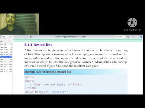 nested lists and hyperlinks