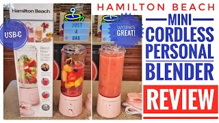 Review Hamilton Beach Cordless Portable Personal Blender for Shakes & Smoothies USB-C 51181