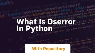 what is oserror in python