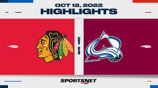 NHL Highlights | Blackhawks vs. Avalanche - October 12, 2022