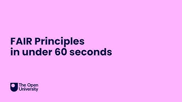 FAIR Principles in under 60 seconds