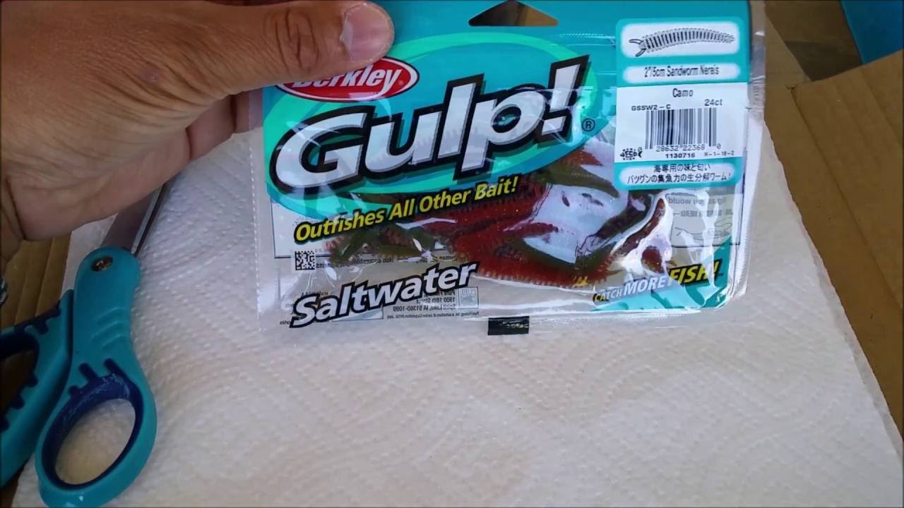 surf fishing tips - drying gulp sandworms bait 