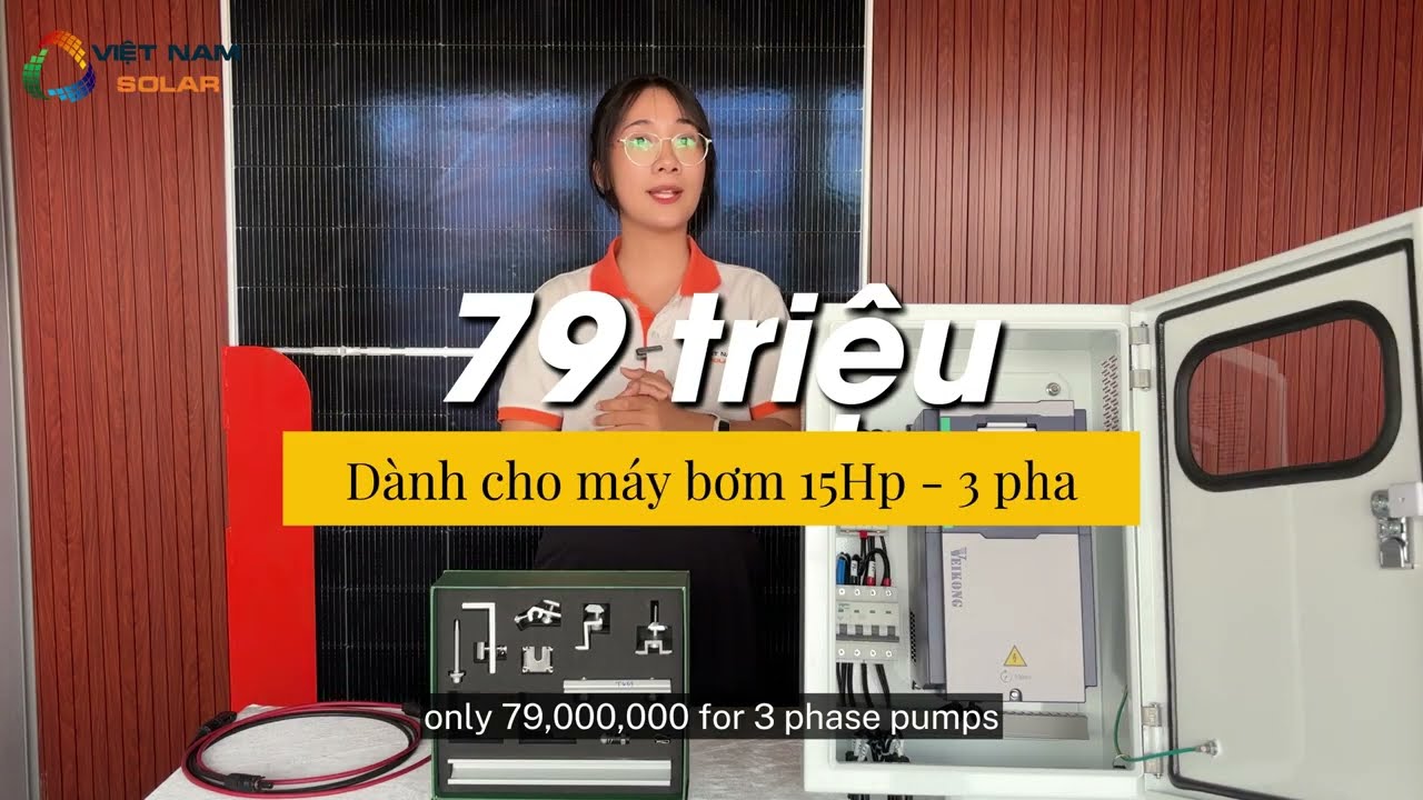 Combo Bơm Nước Bằng Solar Cho Bơm Công Suất 15HP - 11kW - 3 Pha