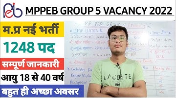 Mppeb Group 5 Vacancy 2022 || mppeb group 5 Recruitment 2022 || mppeb group 5 eligibility, syllabus