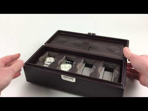 トランプ Tempo GiftBox + Tempo Plus GiftBox Scatola del Tempo dark brown leather watch box for 8 watches - YouTube