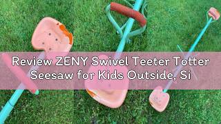 Review ZENY Swivel Teeter Totter Seesaw for Kids Outside, Sit and Spin See Saw 360 Degree Rotation,