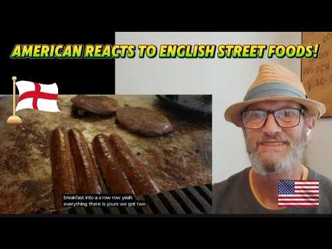 American reacts to English Street foods!