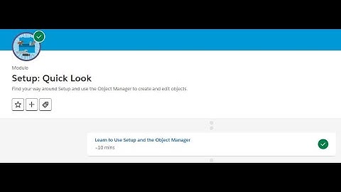 Setup: Quick Look || Salesforce Trailhead || Learn to Use Setup and the Object Manager || Quiz