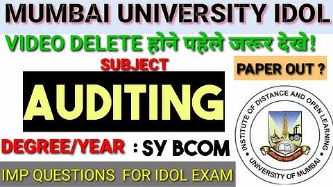 #PAPER_OUT? 12th  JULY AUDITING  IMPORTANT questions     SY BCOM SEM 4