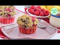 Muffins aux framboises et aux ppites de chocolat