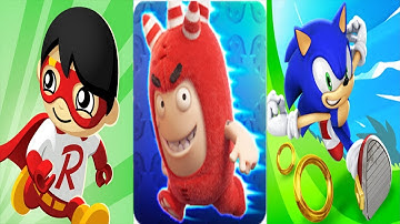 Oddbods Turbo Run vs Tag with Ryan vs Sonic Dash - All 17 Characters Gameplay